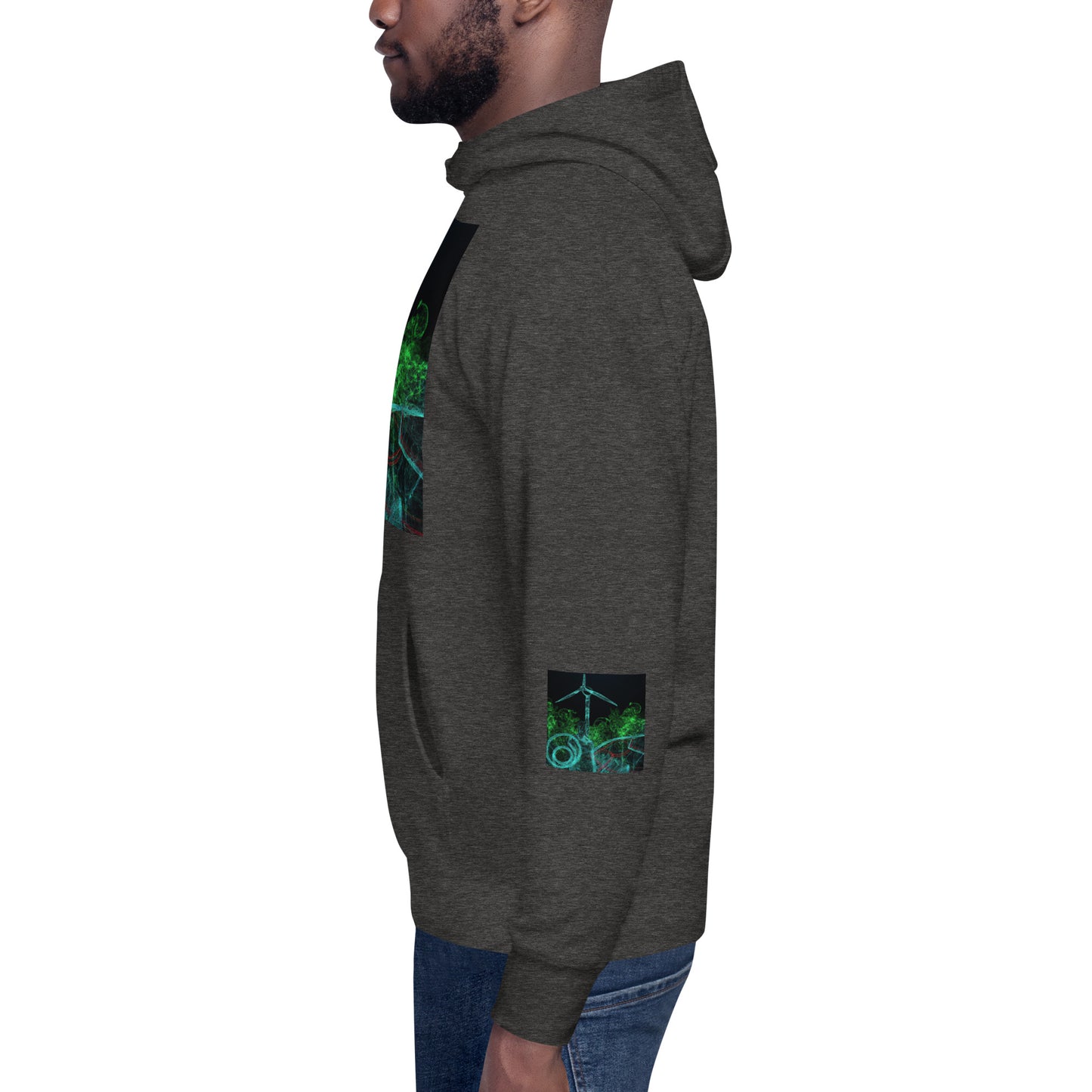 Stay Warm and Stylish with Our Abstract Green Unisex Hoodie - Shop Now!