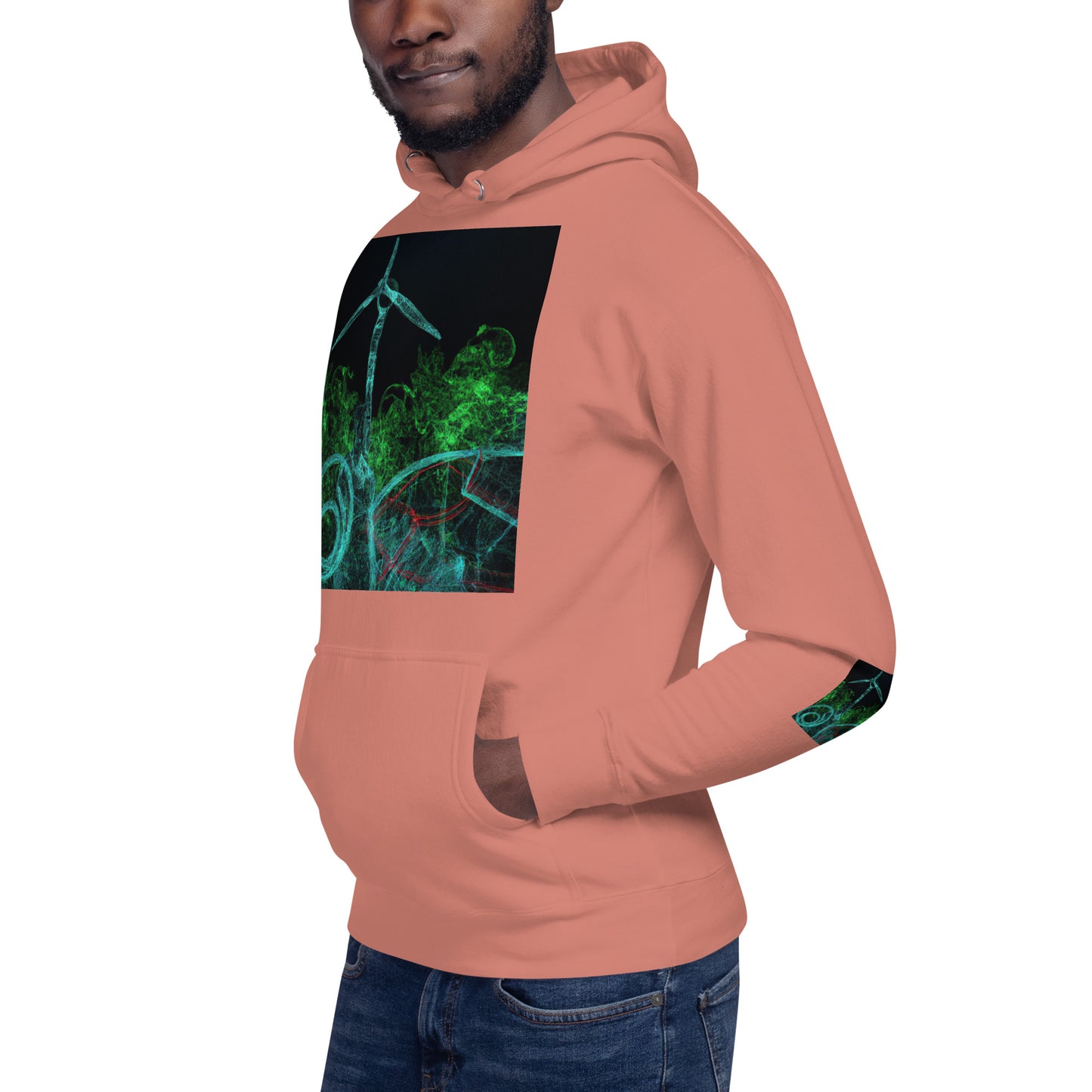 Stay Warm and Stylish with Our Abstract Green Unisex Hoodie - Shop Now!