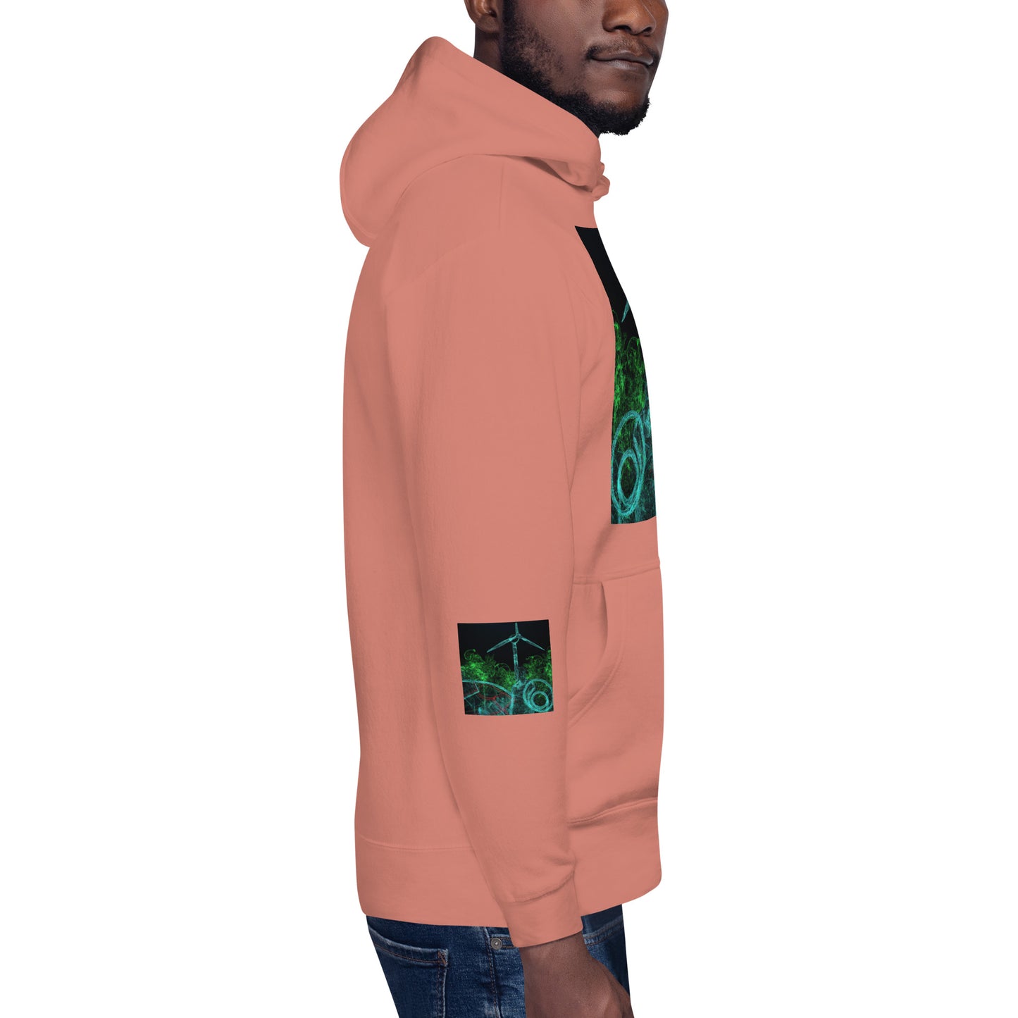 Stay Warm and Stylish with Our Abstract Green Unisex Hoodie - Shop Now!