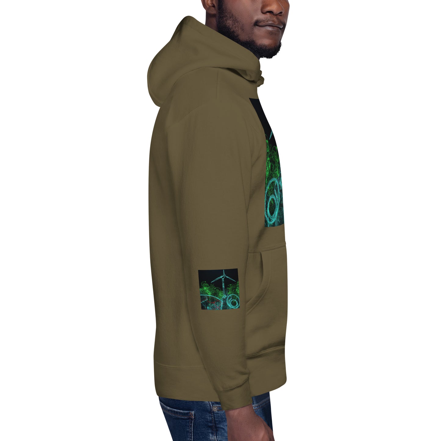 Stay Warm and Stylish with Our Abstract Green Unisex Hoodie - Shop Now!