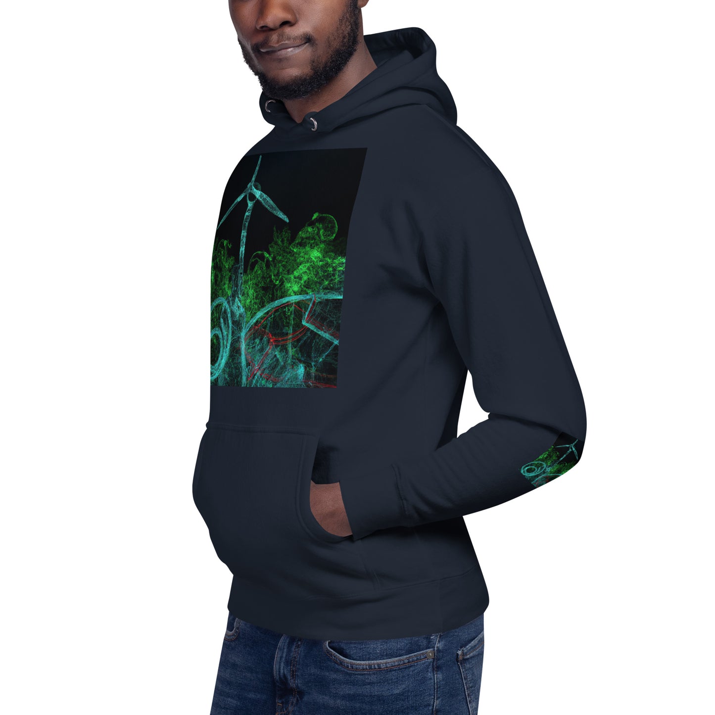 Stay Warm and Stylish with Our Abstract Green Unisex Hoodie - Shop Now!