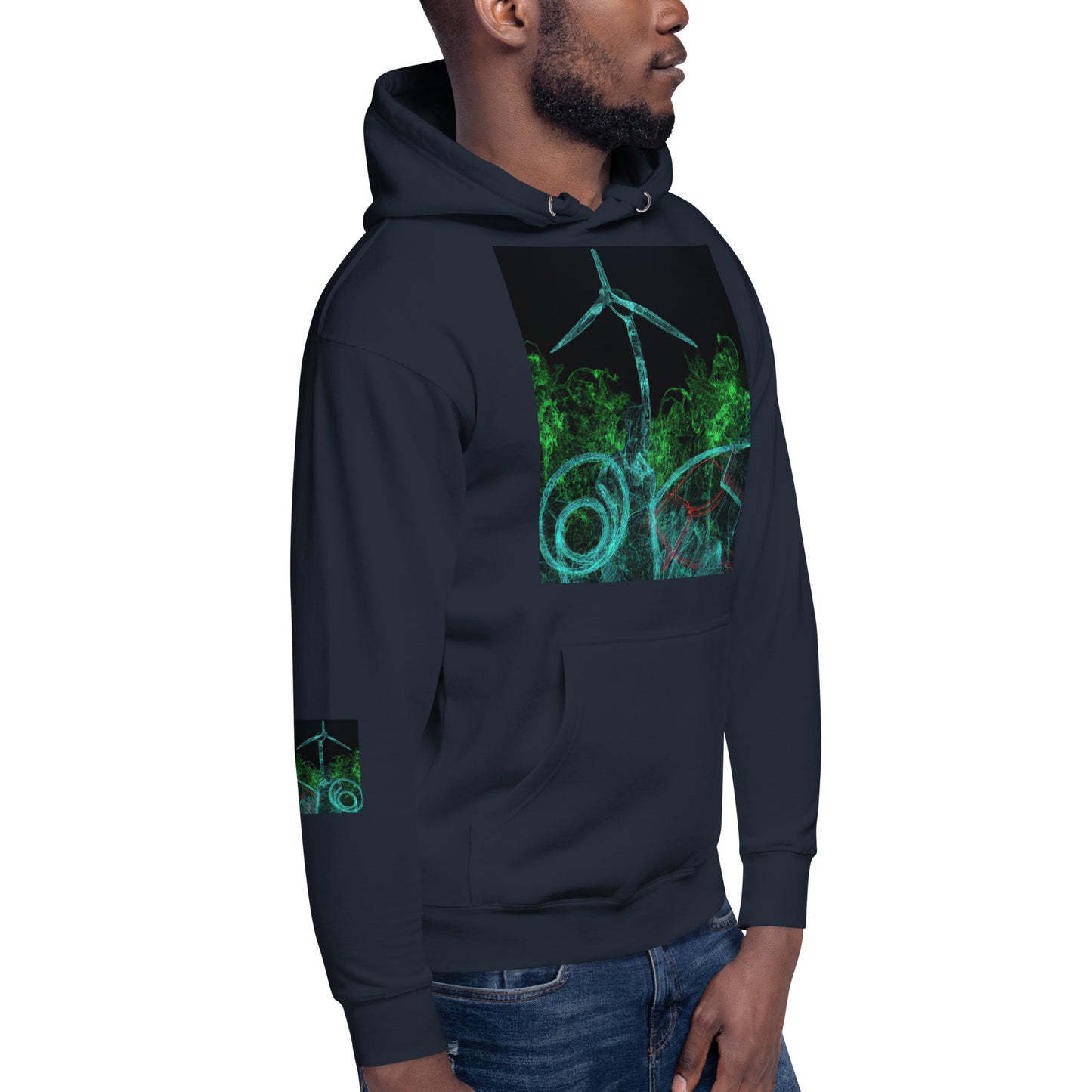 Stay Warm and Stylish with Our Abstract Green Unisex Hoodie - Shop Now!