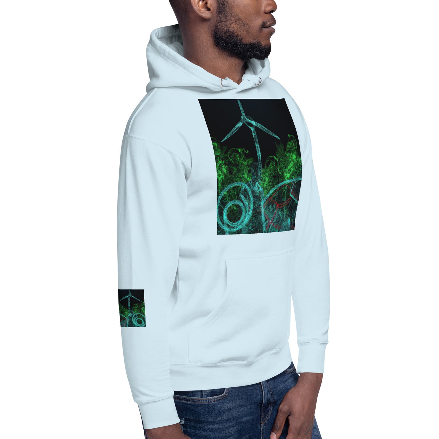 Stay Warm and Stylish with Our Abstract Green Unisex Hoodie - Shop Now!