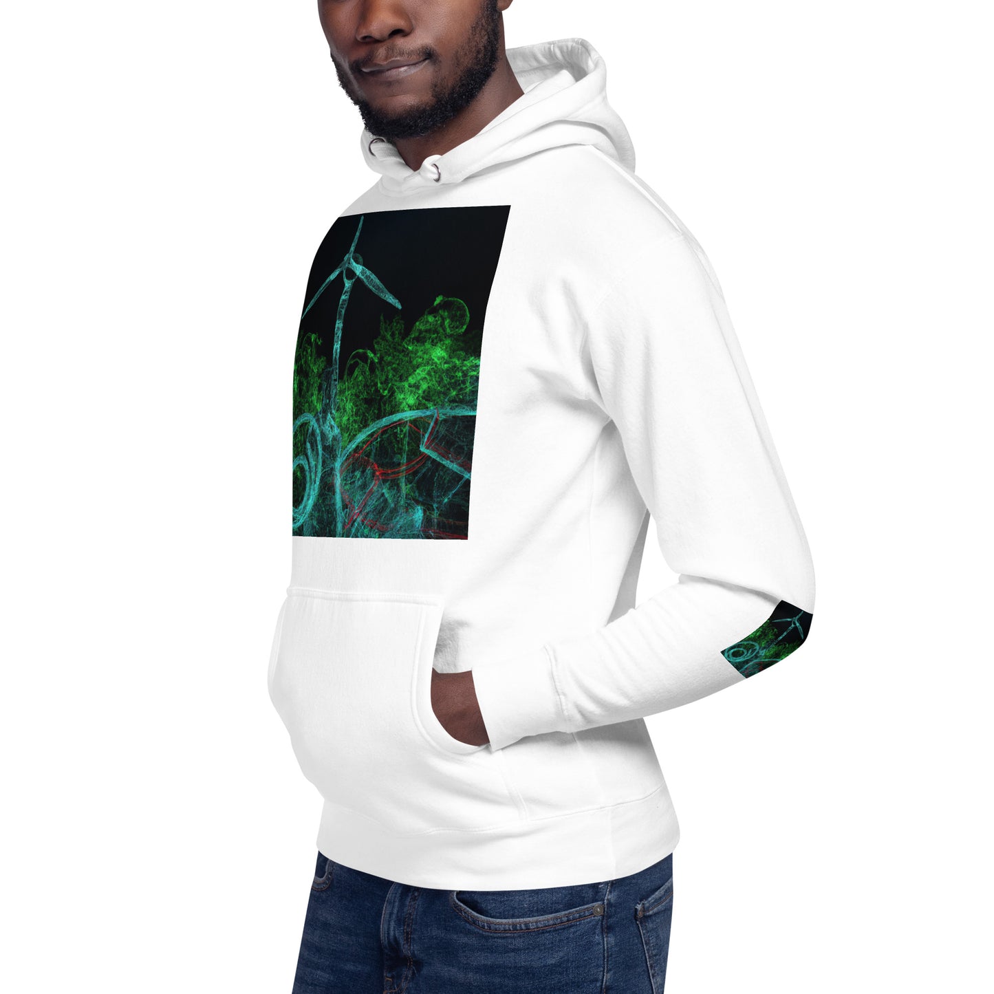 Stay Warm and Stylish with Our Abstract Green Unisex Hoodie - Shop Now!