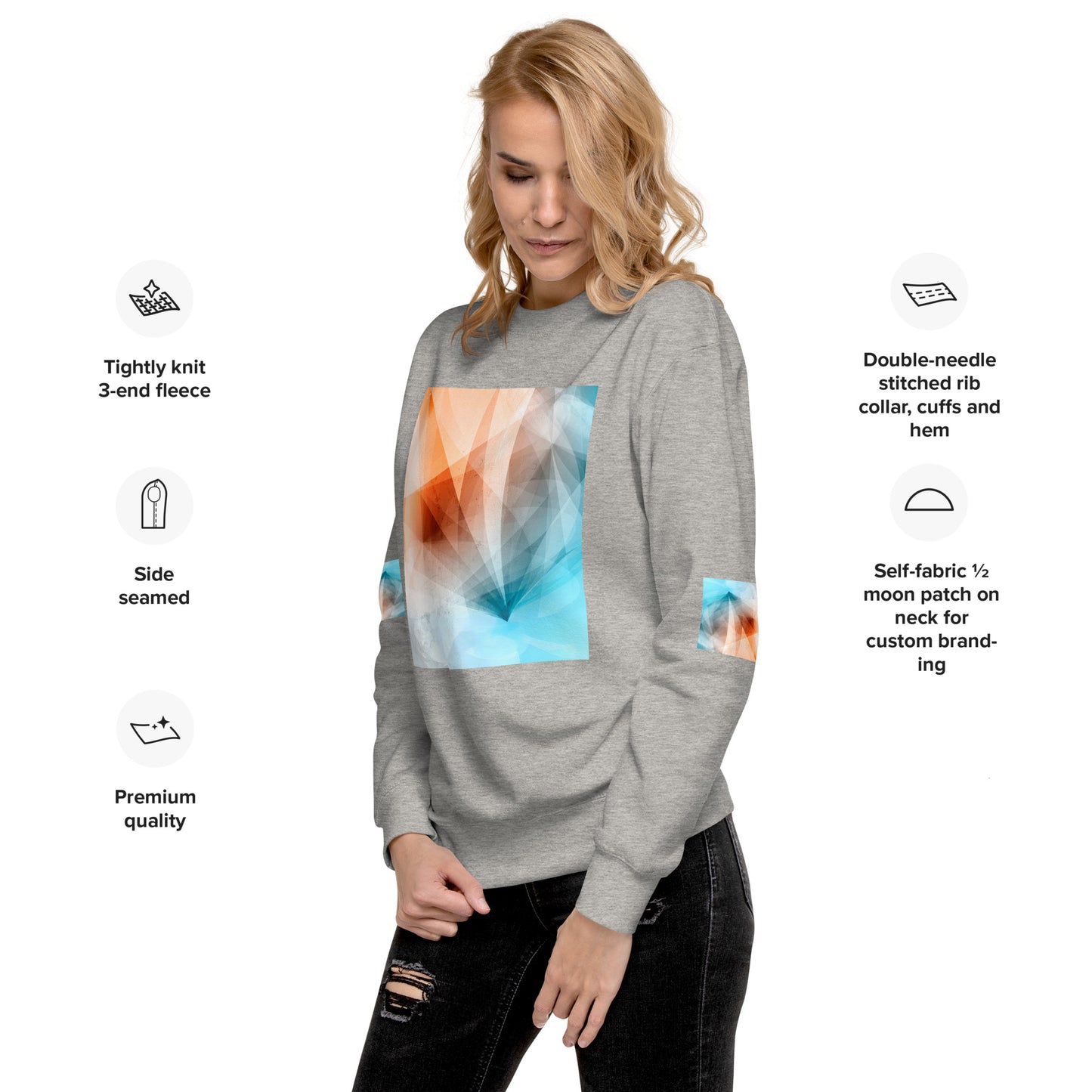 Peach Fuzz & Blue: Premium Unisex Style. Sweatshirt