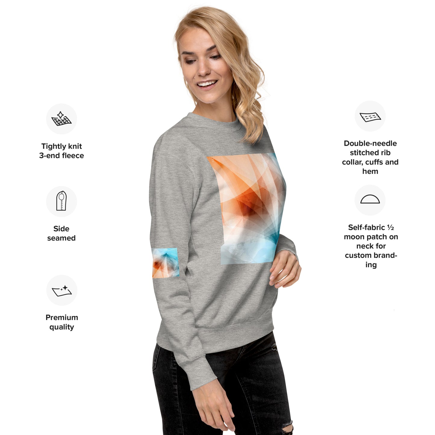 Peach Fuzz & Blue: Premium Unisex Style. Sweatshirt