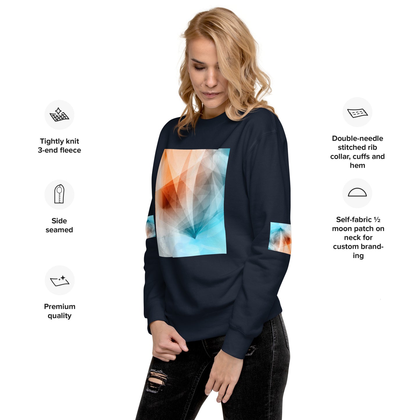 Peach Fuzz & Blue: Premium Unisex Style. Sweatshirt