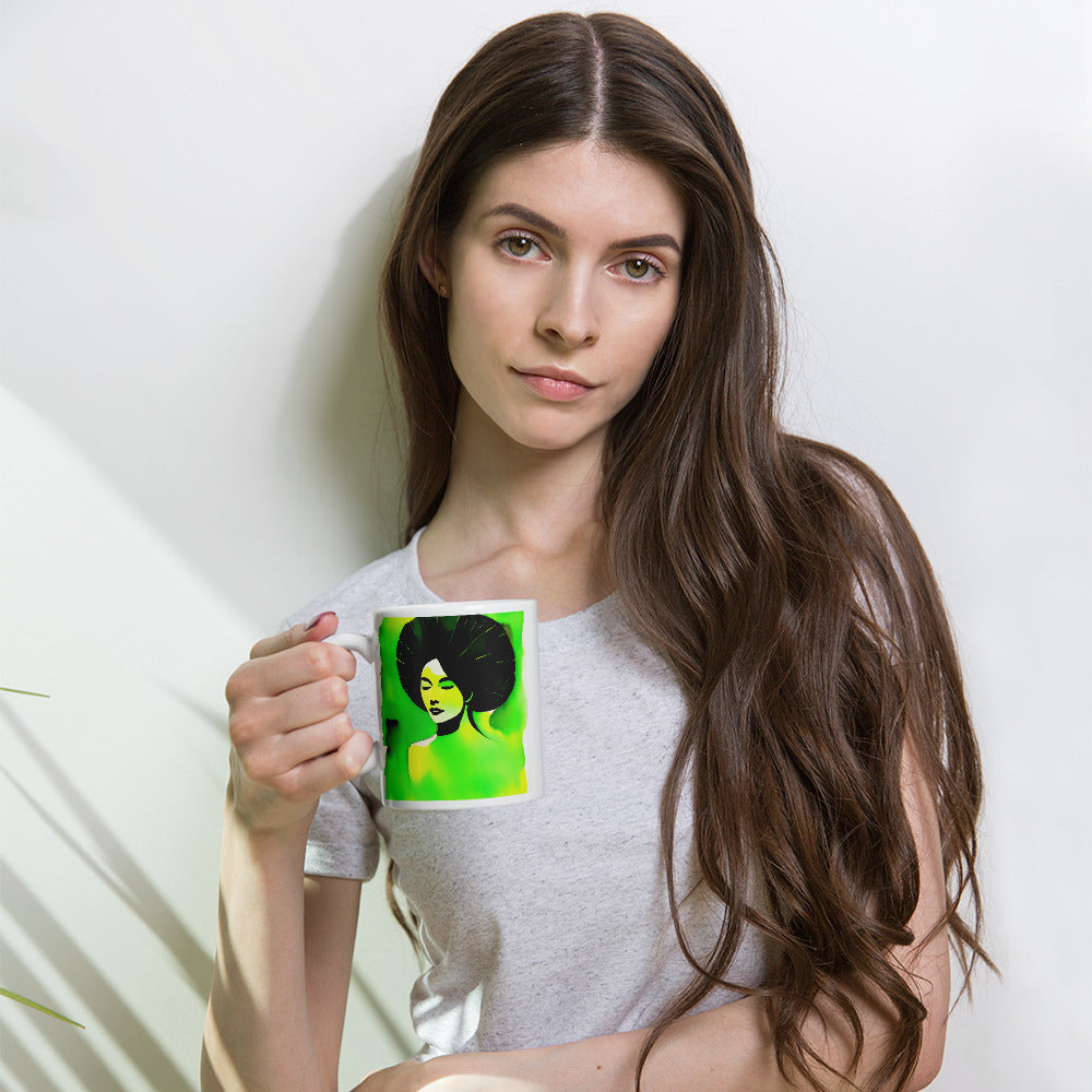 Emerald Lady White Glossy Mug - Perfect Gift for Loved Ones