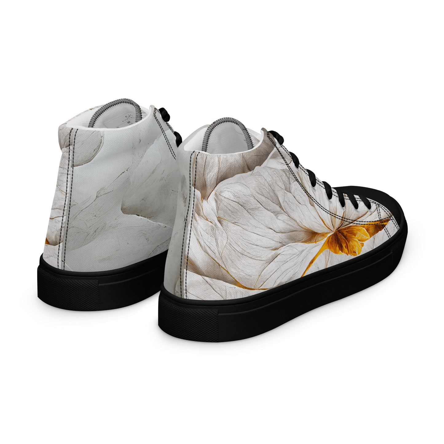 Elevate Your Style with Gold Floral Women's High Top Shoes - Order Now!