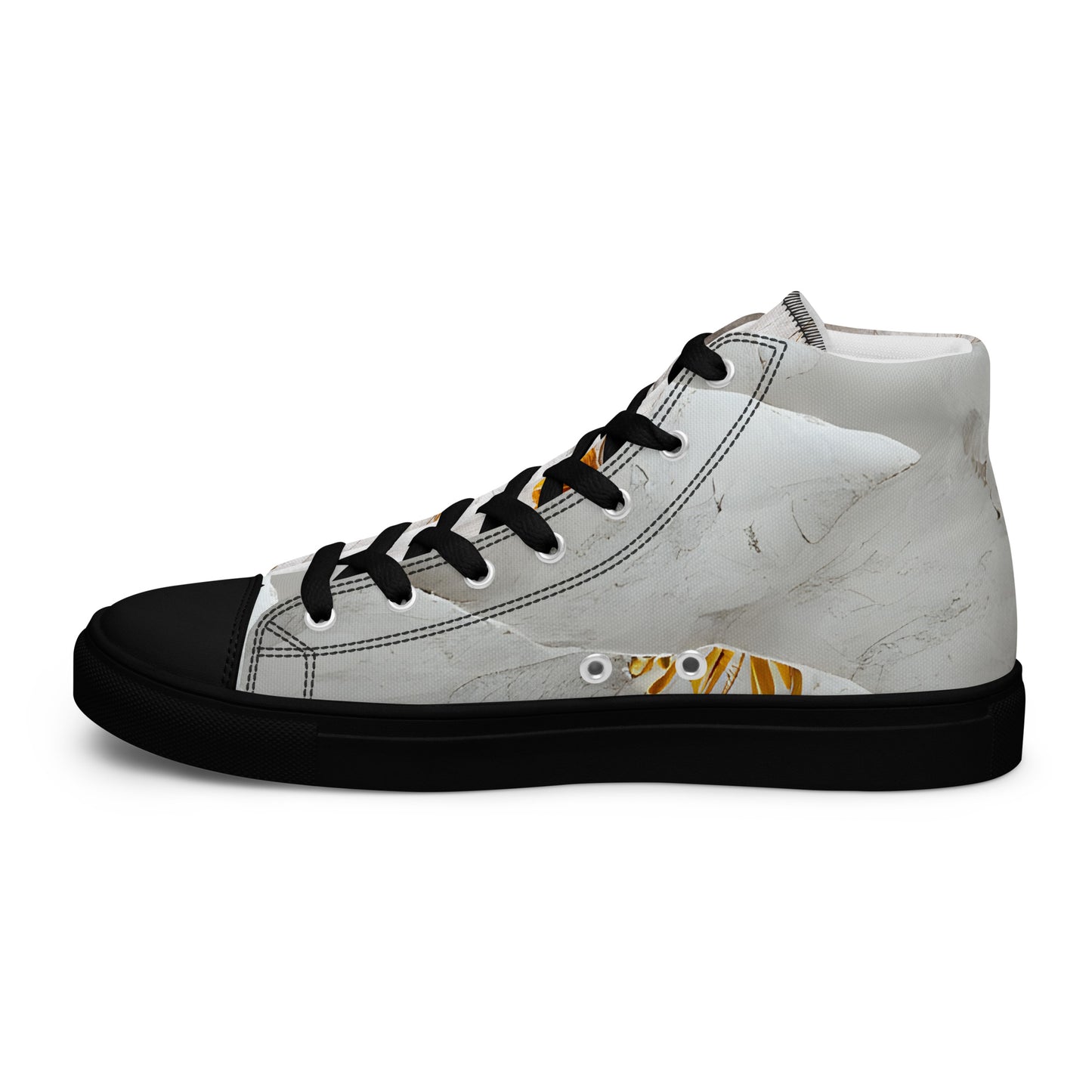 Elevate Your Style with Gold Floral Women's High Top Shoes - Order Now!