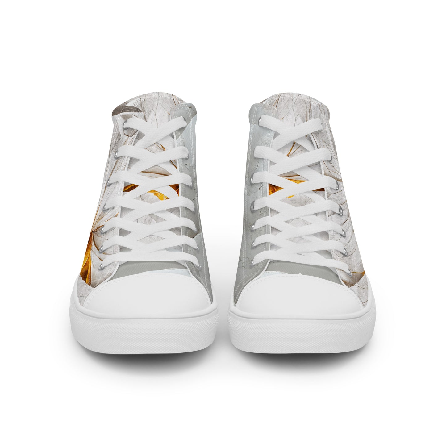 Elevate Your Style with Gold Floral Women's High Top Shoes - Order Now!