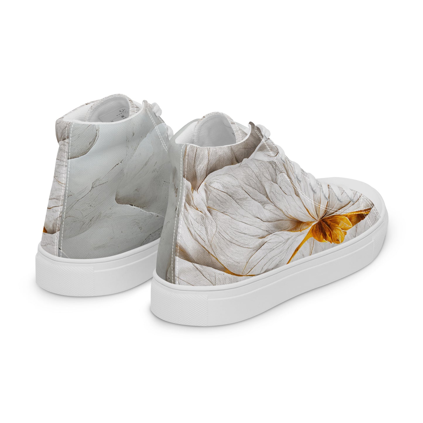 Elevate Your Style with Gold Floral Women's High Top Shoes - Order Now!