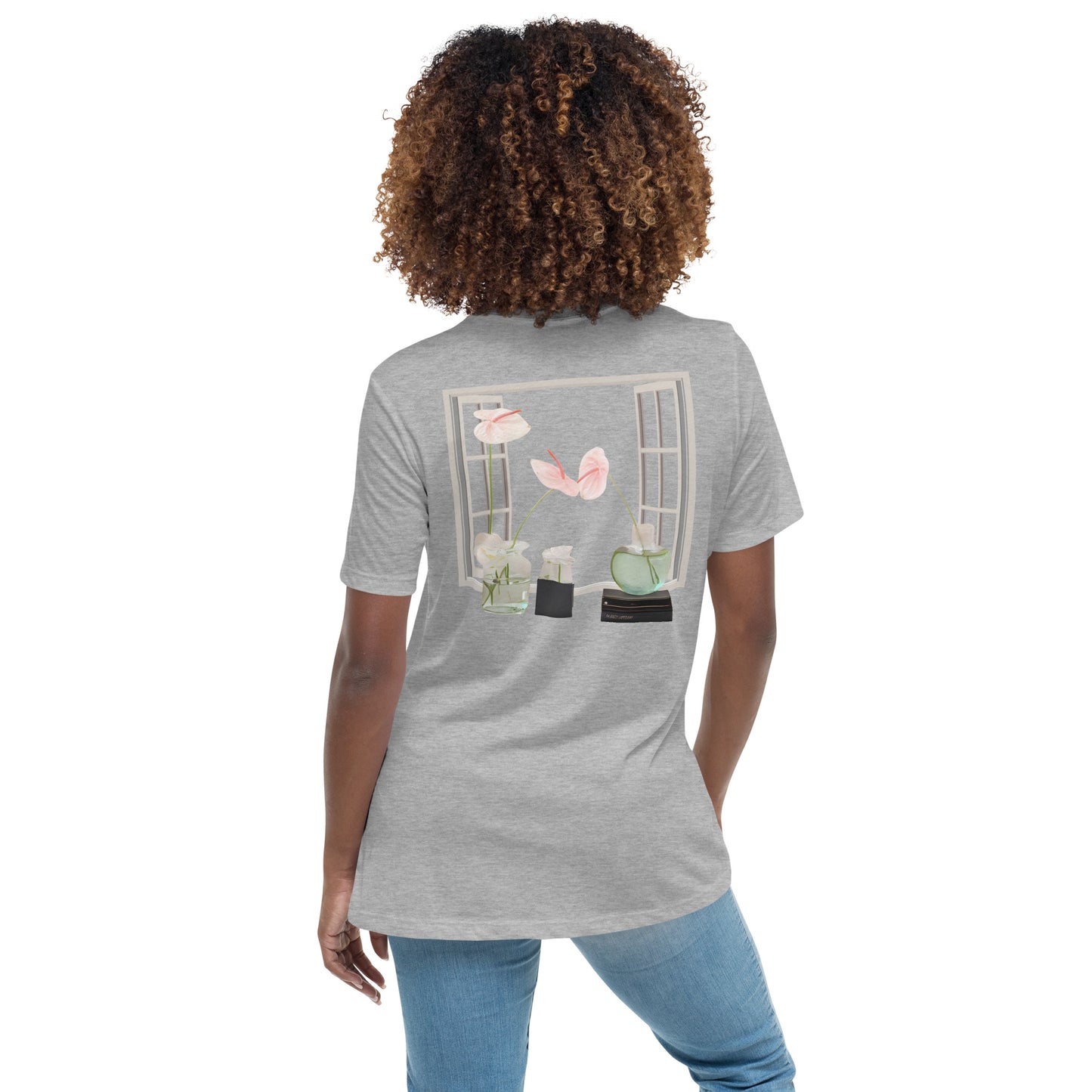 Floral Open Window Print Women's Relaxed T-Shirt - Perfect for Every Day