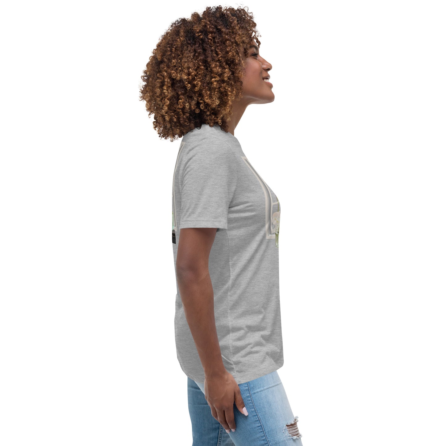 Floral Open Window Print Women's Relaxed T-Shirt - Perfect for Every Day