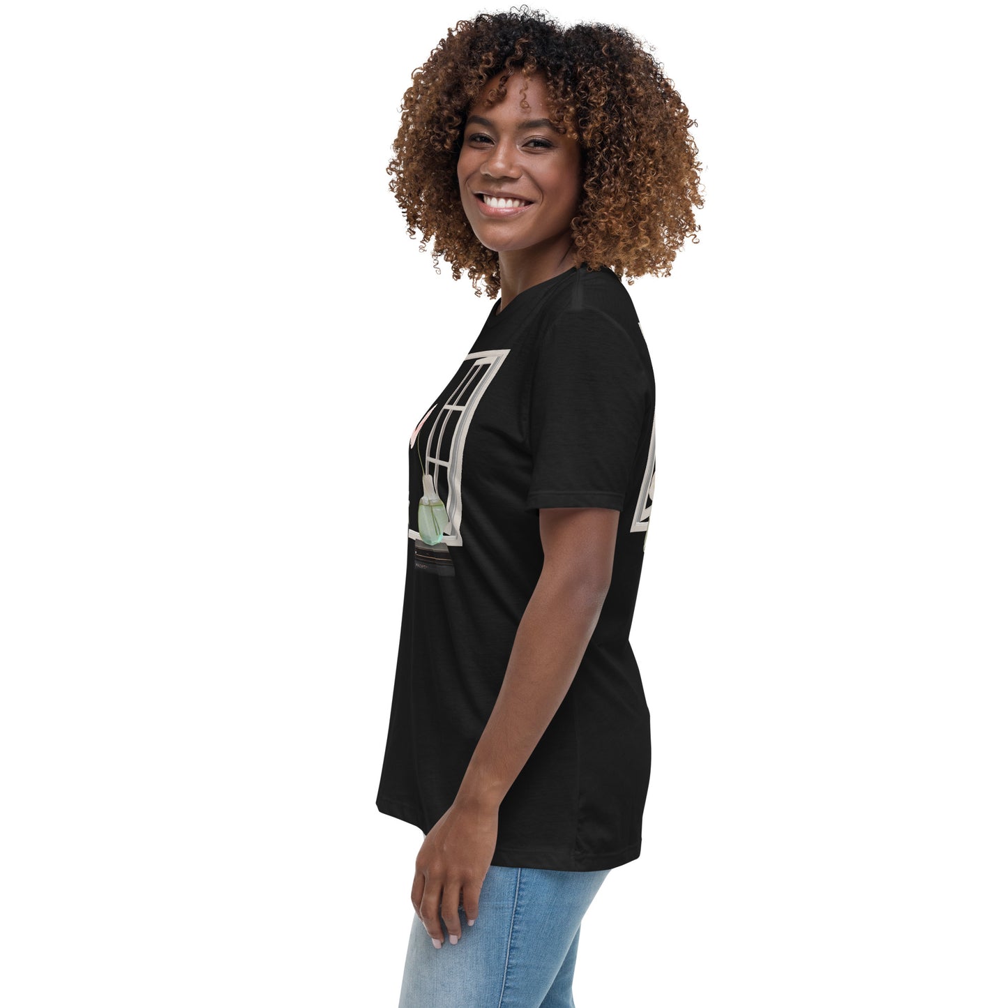 Floral Open Window Print Women's Relaxed T-Shirt - Perfect for Every Day