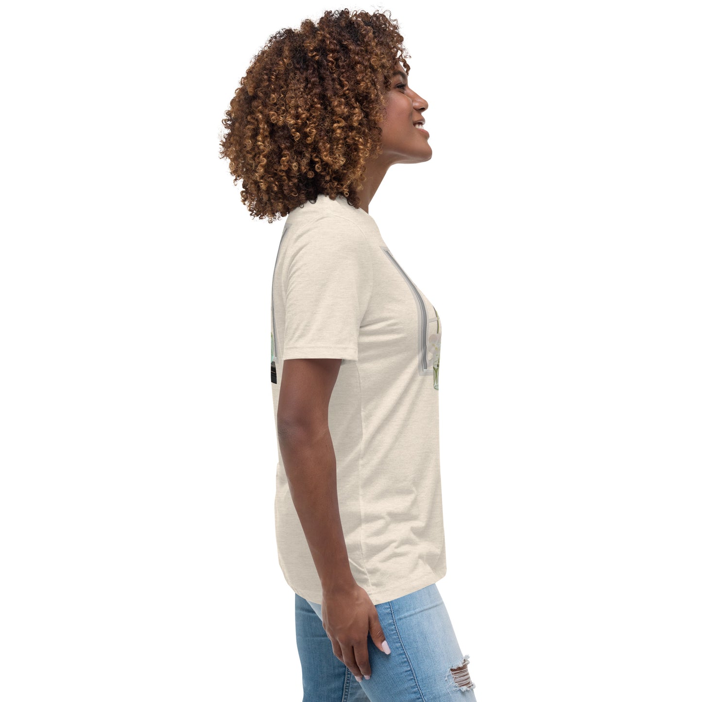 Floral Open Window Print Women's Relaxed T-Shirt - Perfect for Every Day