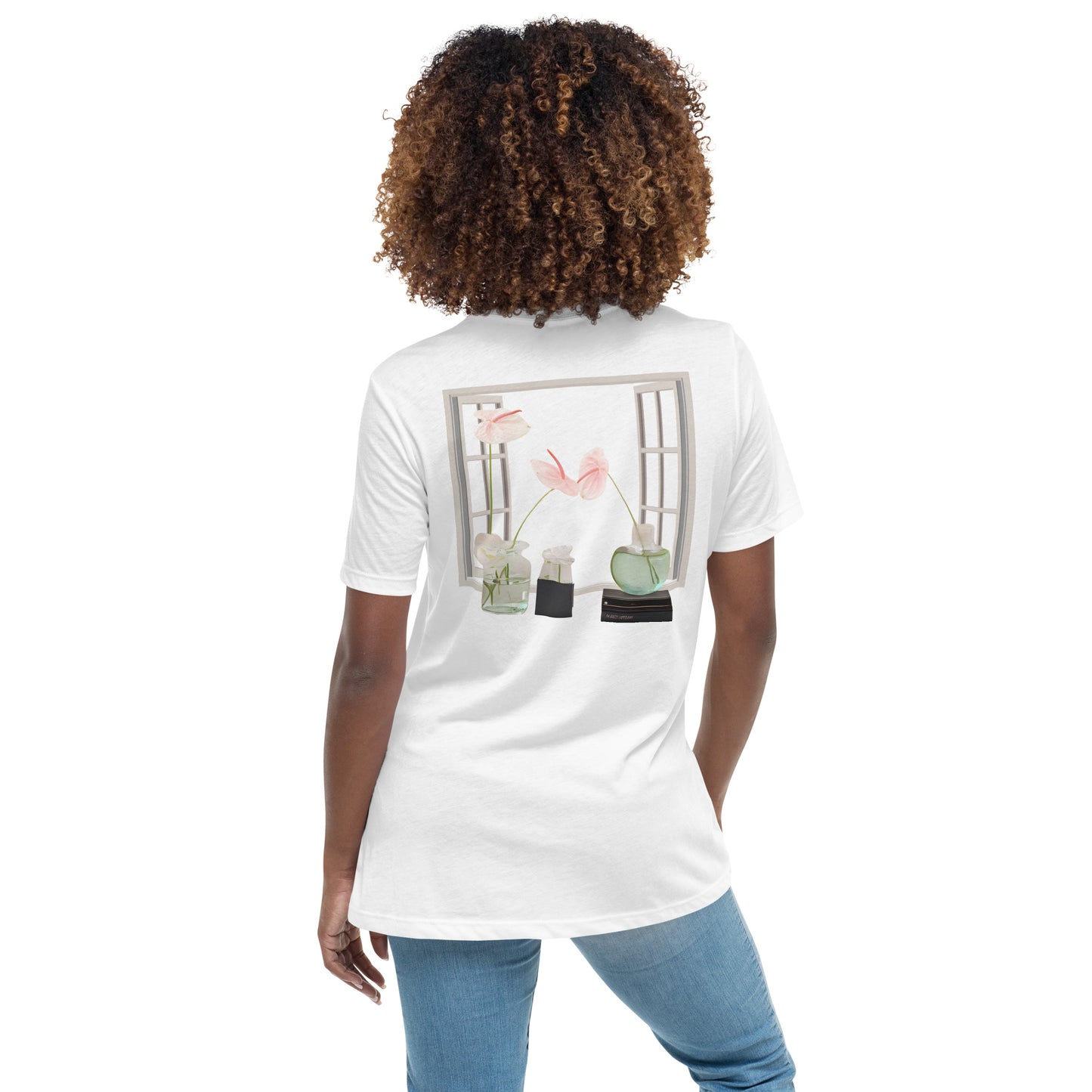 Floral Open Window Print Women's Relaxed T-Shirt - Perfect for Every Day